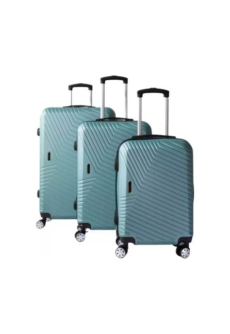 Set 3 Maletas Equipaje Cabina Ruedas - Verde-0