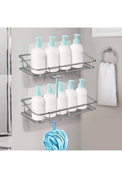 Set 2 Organizadores Ducha Repisa Baño Adhesivo Inoxidable-4