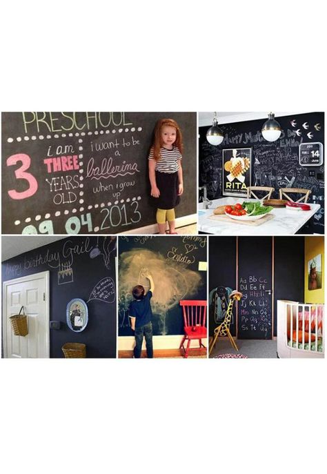 Pizarra Pared Adhesiva 200 CM x 45 CM Negra-3