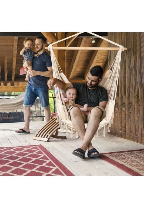 Hamaca Silla Columpio Terraza Camping 130x100 CM-8