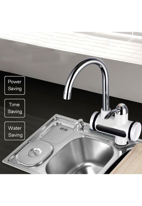 Llave Grifo Calentador Agua Eléctrico Lavaplatos Ducha-6