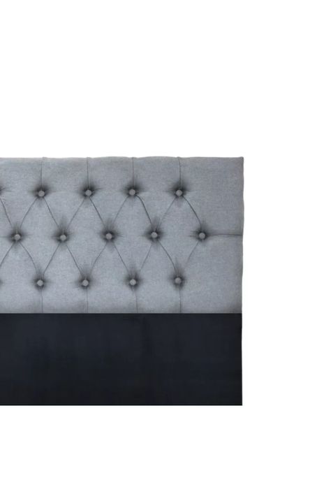 Respaldo 2 Plazas Piso Capitone Premium 150x140 CM Gris Claro Lino-2