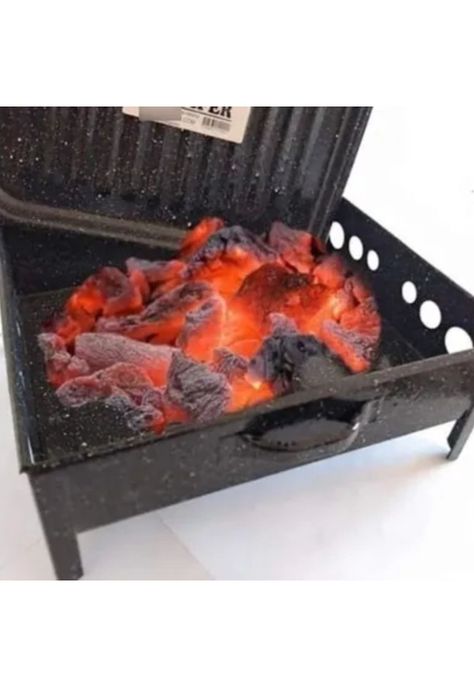 Parrilla Brasero Mesa Chapa Enlozada 30x25x12 CM-3