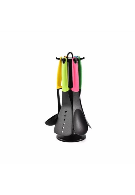 Set 6 Utensilios Cocina Antiadherentes Mango Silicona-0