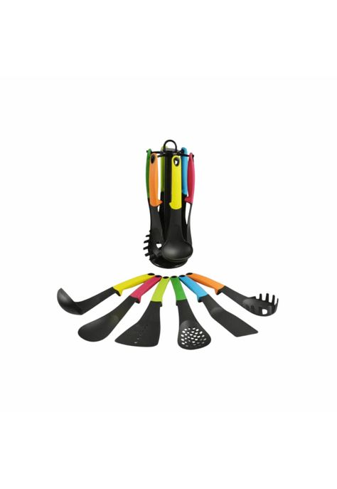 Set 6 Utensilios Cocina Antiadherentes Mango Silicona-1