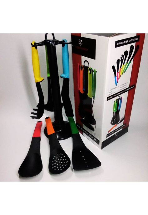 Set 6 Utensilios Cocina Antiadherentes Mango Silicona-3