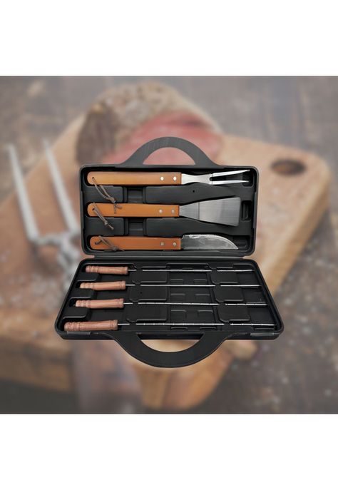Set Maletín Asado Parrilla Negro 7 Herramientas-3