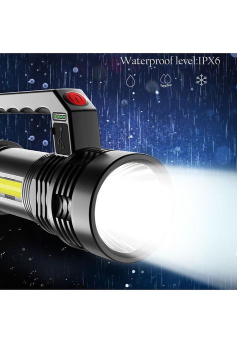 Linterna Solar 1 LED + 1 COB Recargable Indicador Carga-5