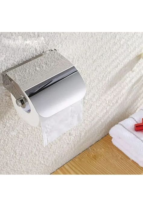 Soporte Papel Higiénico Baño Acero Inoxidable 13x14x4,5 CM Plateado-4