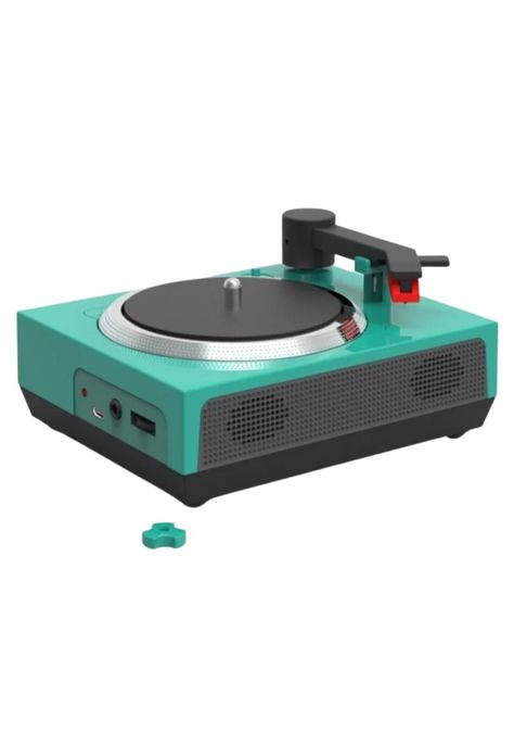 Tocadiscos Tornamesa Vinilo Mini Altavoces Bluetooth Verde-0