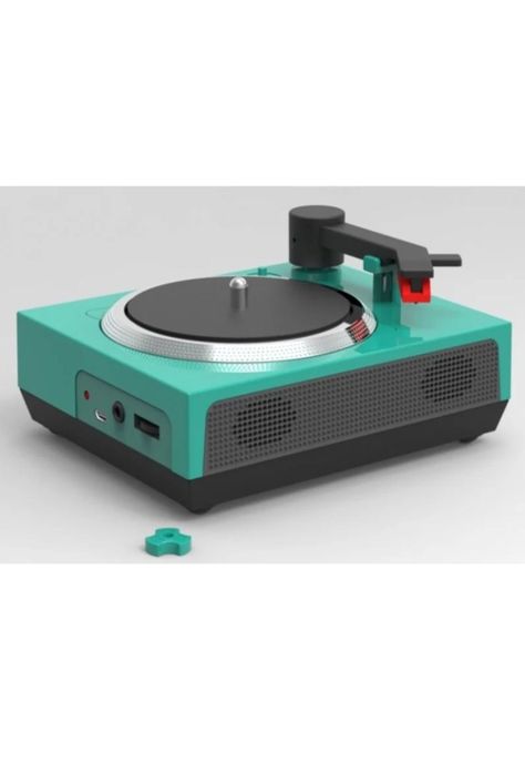 Tocadiscos Tornamesa Vinilo Mini Altavoces Bluetooth Verde-2