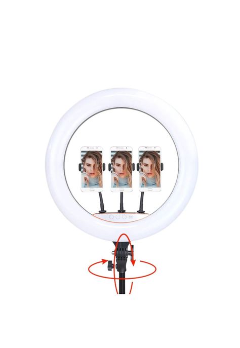 Aro Luz Profesional Gigante 45 CM 3 Soportes Trípode 2.10-4