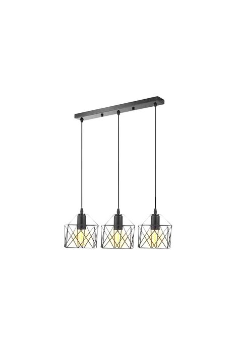 Lámpara 3 En 1 Colgante Industrial E26 E27 40 CM Negro-0