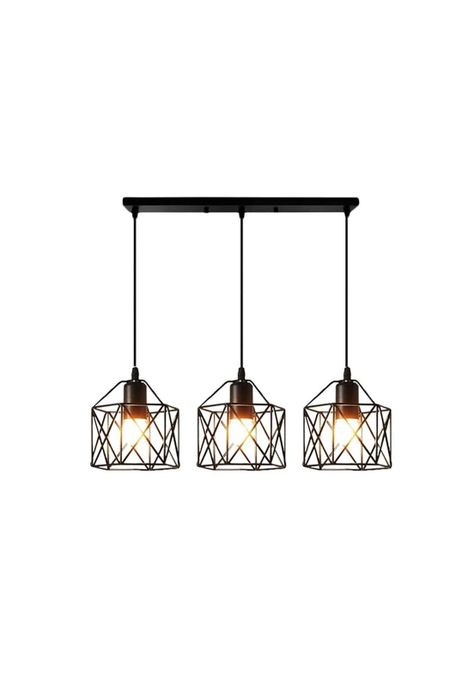 Lámpara 3 En 1 Colgante Industrial E26 E27 40 CM Negro-1