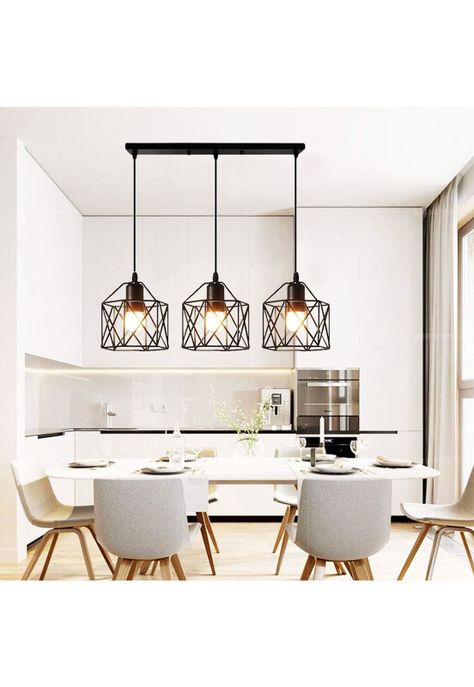Lámpara 3 En 1 Colgante Industrial E26 E27 40 CM Negro-3