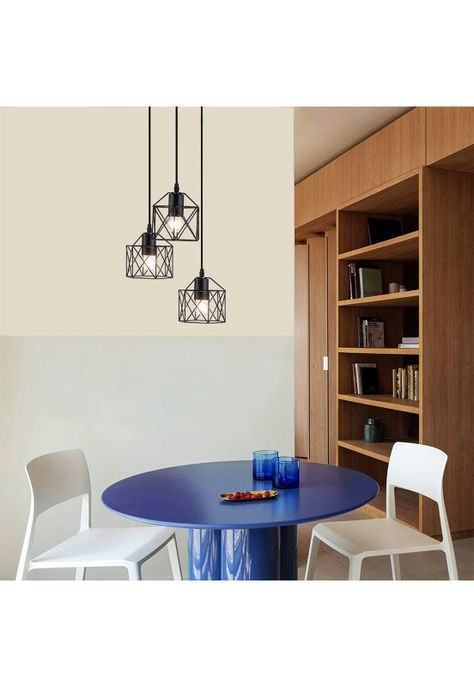 Lámpara 3 En 1 Colgante Industrial E26 E27 40 CM Negro-6