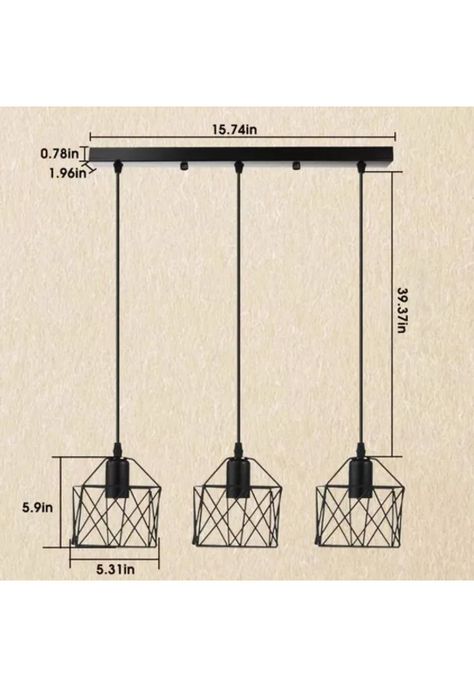Lámpara 3 En 1 Colgante Industrial E26 E27 40 CM Negro-8