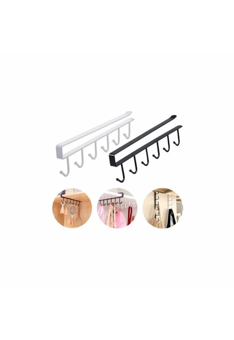Colgador Organizador Soporte Tazas Utensilios Cocina Metal Negro-1