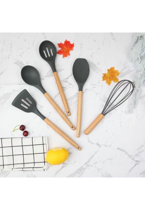 Set 11 Utensilios Cocina Antiadherentes Silicona Negro-3