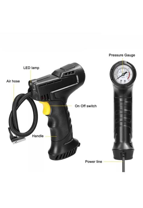 Compresor Portátil 12 V 120 Watt Infla Neumático Auto Negro-9