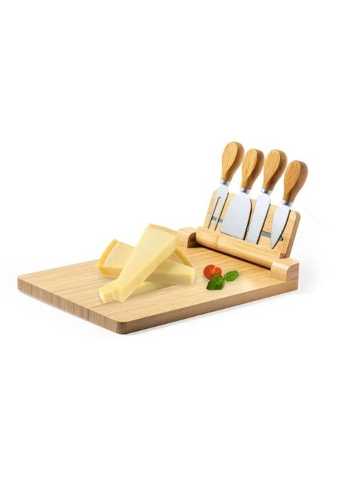 Set Tabla Quesos 4 Piezas Bambú Mildred-1