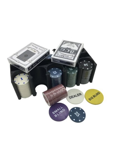Set Juego Poker Mesa 200 Fichas + Naipes Mantel-1