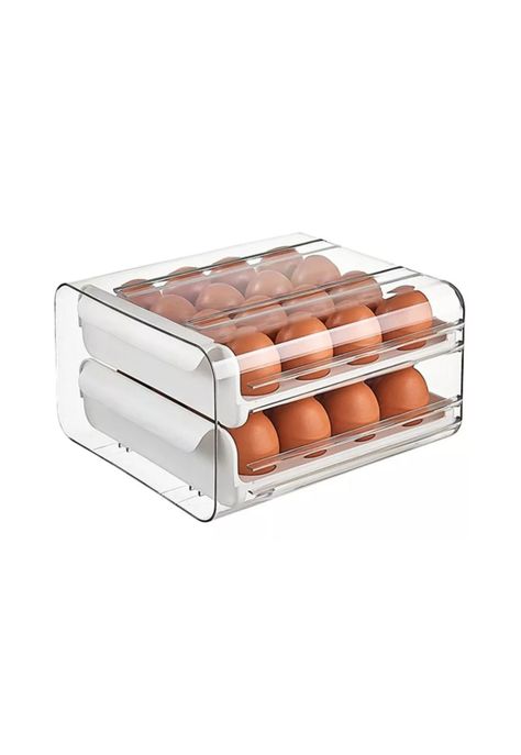 Organizador Portahuevos 2 Niveles 32 Huevos 26x23 CM Blanco-0