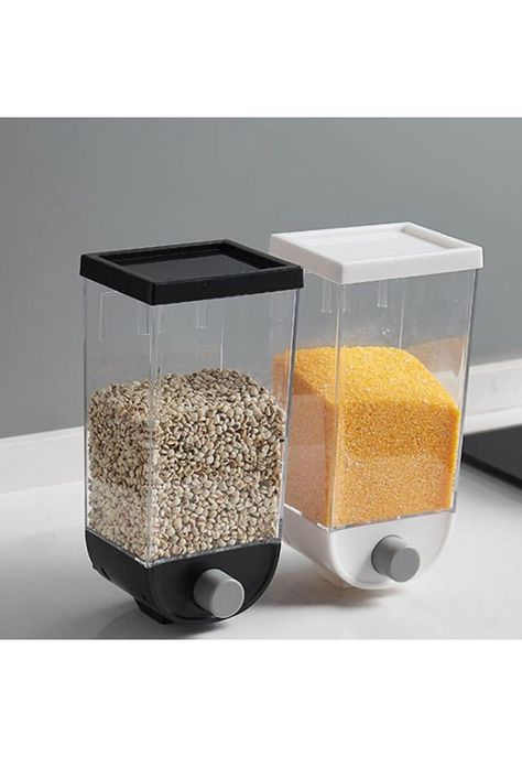 Contenedor Organizador Pared Cereales Azúcar Especies 1 LT Negro-3