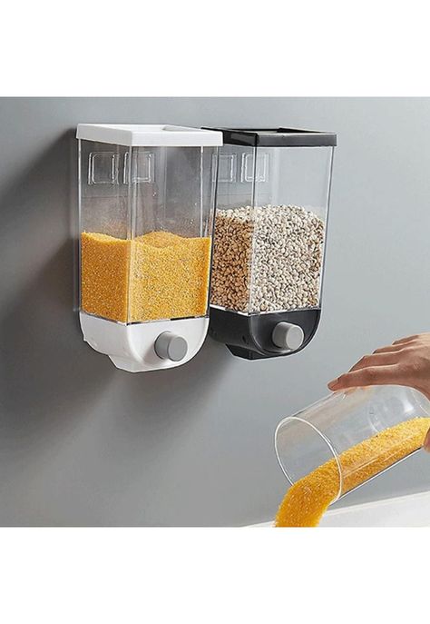 Contenedor Organizador Pared Cereales Azúcar Especies 1 LT Negro-4