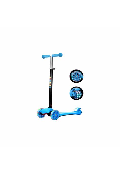 Scooter Monopatín 3 Ruedas LED Infantil Regulable Celeste-1
