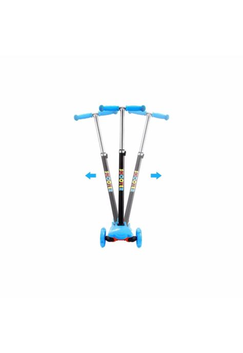 Scooter Monopatín 3 Ruedas LED Infantil Regulable Celeste-3