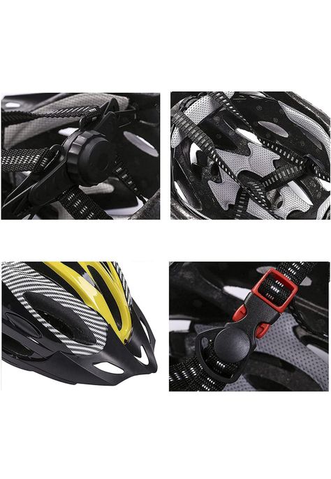 Casco Amarillo Bicicleta Profesional Full Seguridad Luz-5