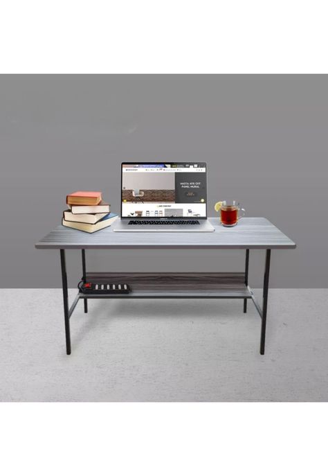 Escritorio Plano Básico Hogar Oficina 100x72 CM Negro Roble-2