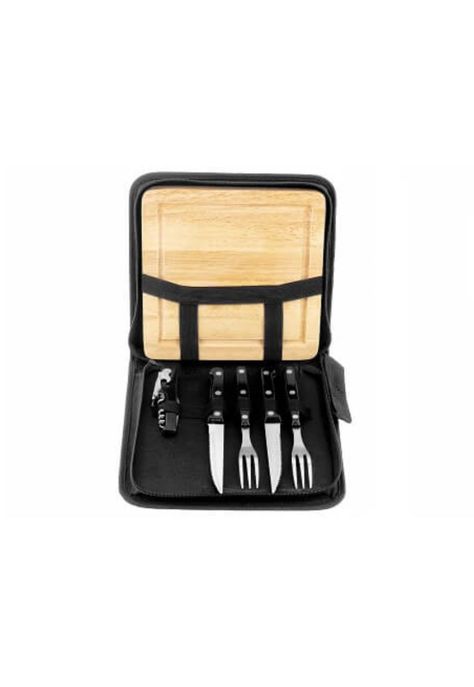 Set Asado Parrilla BBQ 6 Piezas Negro-1