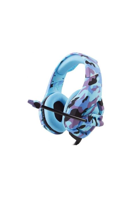 Audífonos Gamer Alámbrico Camuflaje Azul-1
