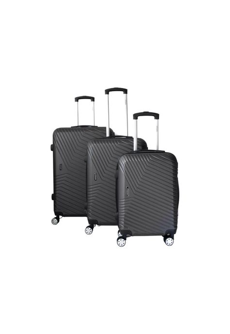 Set 3 Maletas Equipaje Cabina Ruedas - Negro-0