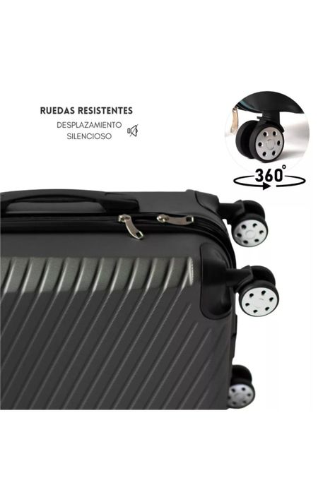Set 3 Maletas Equipaje Cabina Ruedas - Negro-3