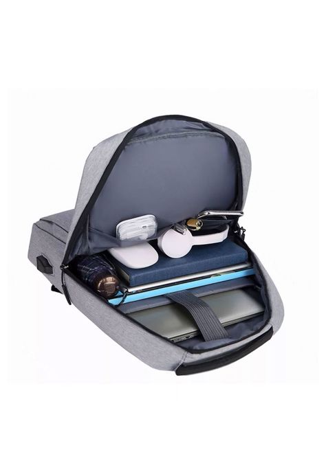 Mochila Notebook Impermeable Puerto USB 20-35 LT Gris-2