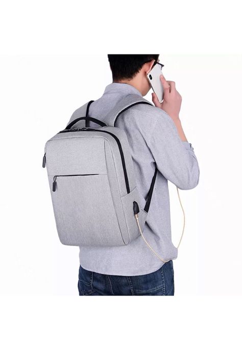Mochila Notebook Impermeable Puerto USB 20-35 LT Gris-4