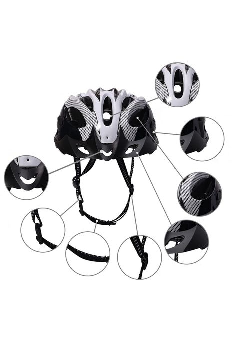 Casco Blanco Bicicleta Profesional Full Seguridad Luz-4