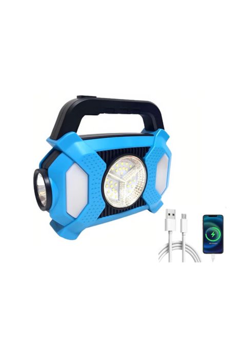 Linterna Luz Solar Exteriores Camping 20 Watt Celeste-2