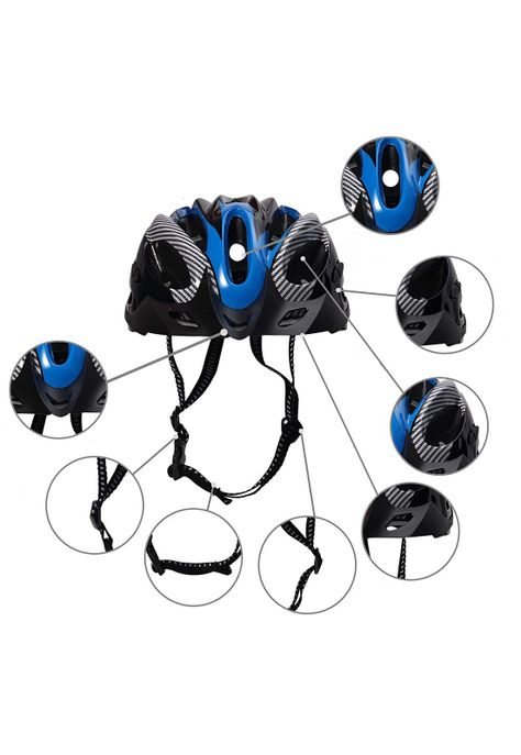 Casco Bicicleta Profesional Full Seguridad Azul-3