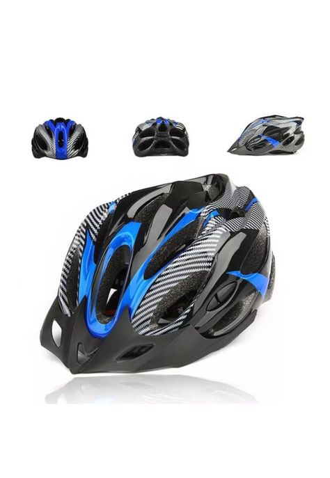Casco Bicicleta Profesional Full Seguridad Azul-4