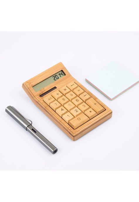Calculadora Mesa Escritorio Bambú 12 Dígitos Solar Ecológico-4