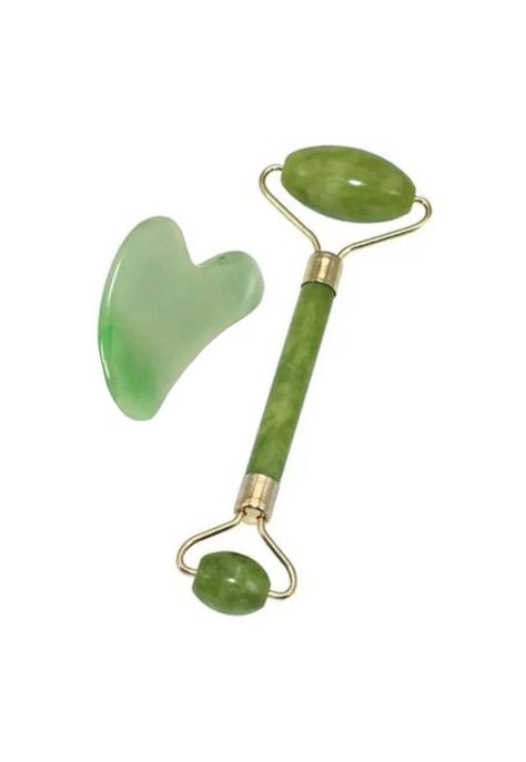 Rodillo Masajeador Facial Piedra Jade 100% Natural-0