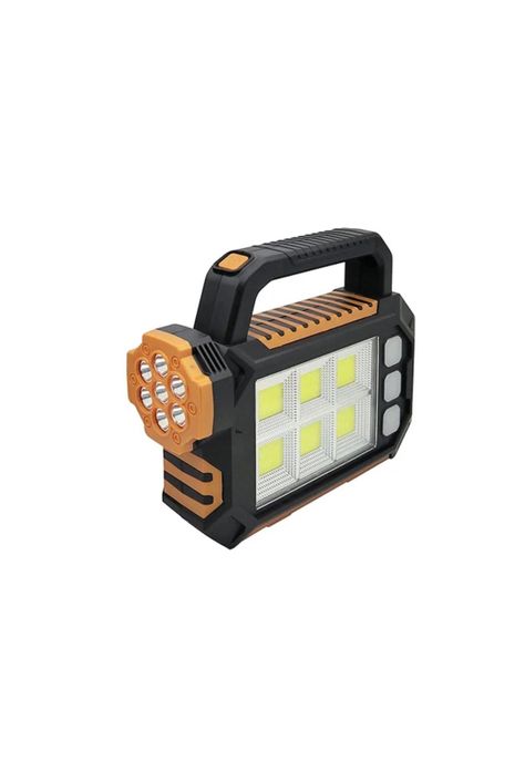 Linterna Reflector Luz Solar Portátil Carga USB Naranjo-0