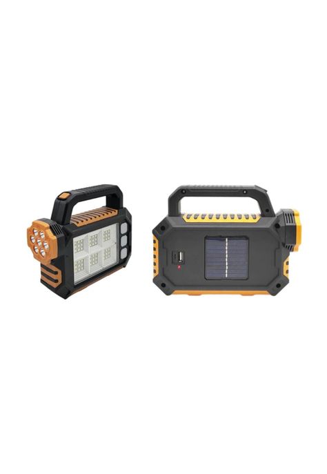 Linterna Reflector Luz Solar Portátil Carga USB Naranjo-1