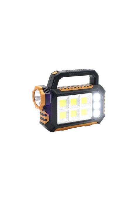 Linterna Reflector Luz Solar Portátil Carga USB Naranjo-2