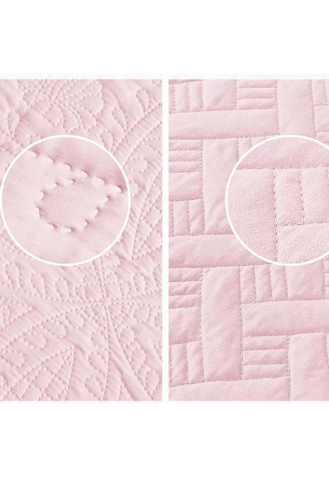 Cubrecama Quilt Reversible Queen 228x228 CM Más Fundas Almohada Rosa Blanco-5