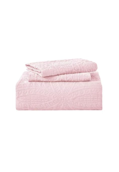 Cubrecama Quilt Reversible Queen 228x228 CM Más Fundas Almohada Rosa Blanco-0